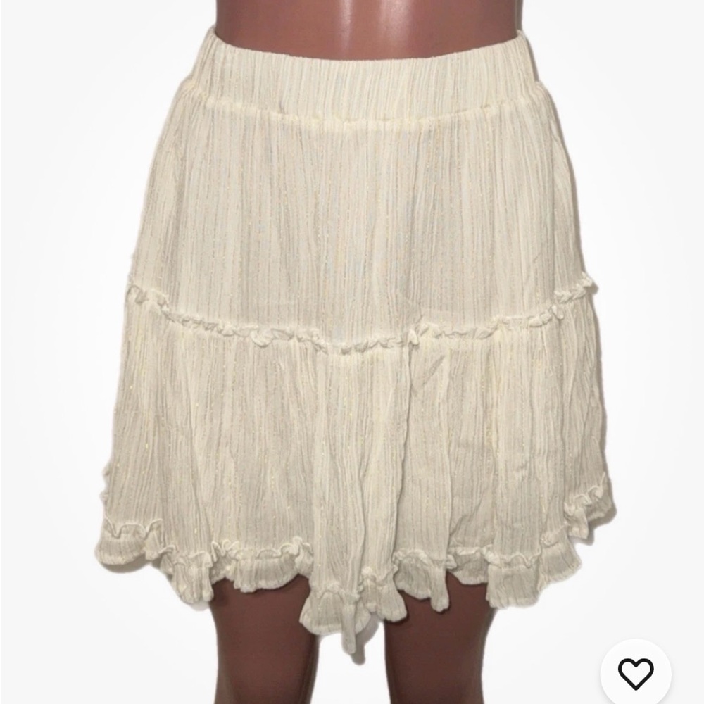 Elegant Cream Tiered Skirt
